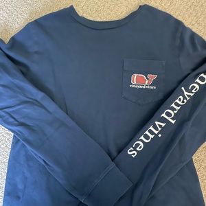 Navy vineyard vines long sleeve tee